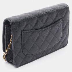 مملوكة مسبقًا حقيبة كتف شانيل ماتيلاسيه جلد عجل أسود