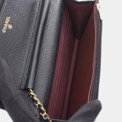 مملوكة مسبقًا حقيبة كتف شانيل ماتيلاسيه جلد عجل أسود