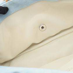 مملوكة مسبقًا حقيبة كتف شانيل ماتيلاسي قماش دنيم أزرق وبني