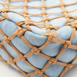 مملوكة مسبقًا حقيبة كتف شانيل ماتيلاسي قماش دنيم أزرق وبني