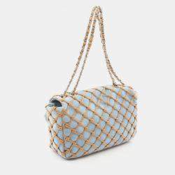 مملوكة مسبقًا حقيبة كتف شانيل ماتيلاسي قماش دنيم أزرق وبني