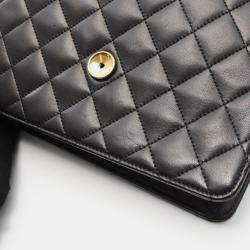 مملوكة مسبقًا حقيبة كتف شانيل ماتلاس فلاب واحدة جلد الفخذ أسود