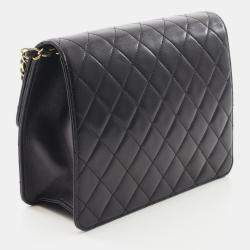 مملوكة مسبقًا حقيبة كتف شانيل ماتلاس فلاب واحدة جلد الفخذ أسود