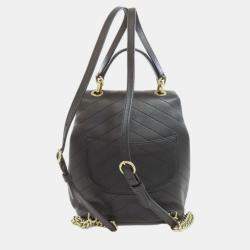 Pre Owned حقيبة ظهر شانيل كوكو مارك V-ستيتش جلد عجل