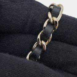 Pre Owned Chanel Chain Shoulder Bag Matelasse Coco Mark Clutch Lambskin Black And White