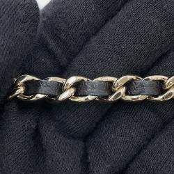 Pre Owned Chanel Chain Shoulder Bag Matelasse Coco Mark Clutch Lambskin Black And White