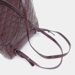 Pre Owned حقيبة ظهر شانيل بورغندي جلد