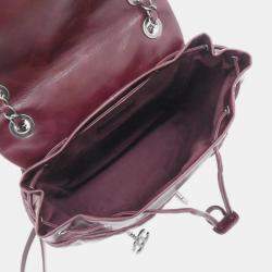 Pre Owned حقيبة ظهر شانيل بورغندي جلد