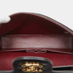 مملوكة مسبقًا حقيبة كتف سلسلة شانيل ماتيلسي علامة كوكو دابل فلاب جلد الخروف أسود