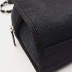 مملوكة مسبقًا Chanel Deauville Bowling Bag Shoulder Canvas Leather Black