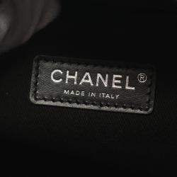مملوكة مسبقًا Chanel Deauville Bowling Bag Shoulder Canvas Leather Black