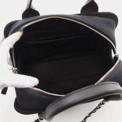 مملوكة مسبقًا Chanel Deauville Bowling Bag Shoulder Canvas Leather Black