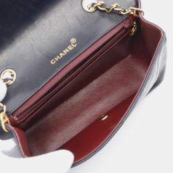 Pre Owned Chanel Matelasse Diana Flap Shoulder Bag Lambskin (Sheepskin) Black