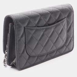 Pre Owned حقيبة كتف شانيل ماتلاسي جلد العجل أسود