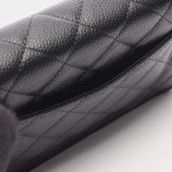 Pre Owned حقيبة كتف شانيل ماتلاسي جلد العجل أسود