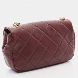 مملوكة مسبقًا حقيبة كتف شانيل ماتيلسي جلد الحمل بوردو