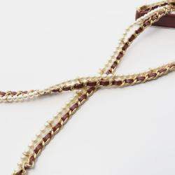 مملوكة مسبقًا حقيبة كتف شانيل ماتيلسي جلد الحمل بوردو