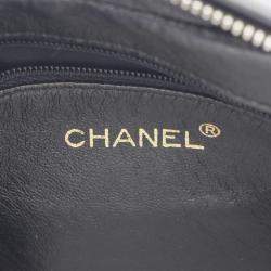 Pre Owned Chanel Triple Coco Mark Shoulder Bag Caviar Skin (Grained Calf) Black