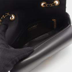 Pre Owned Chanel Coco Mark Shoulder Bag Fabric Leather Gray