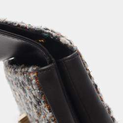 Pre Owned Chanel Coco Mark Shoulder Bag Fabric Leather Gray