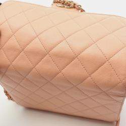 Pre Owned حقيبة كتف شانيل ماتلاسي جلد العجل وردية اللون