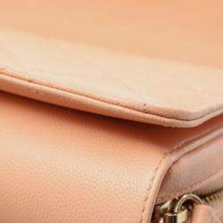 Pre Owned حقيبة كتف شانيل ماتلاسي جلد العجل وردية اللون