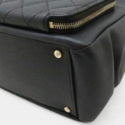 مملوكة مسبقًا Chanel Matelasse Small Handbag With Chain Shoulder Strap Caviar Skin Black