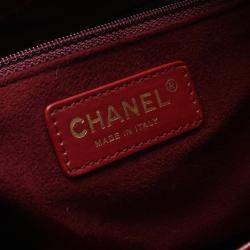 مملوكة مسبقًا حقيبة شانيل دوفيل كتف حبيبية جلد العجل بوردو