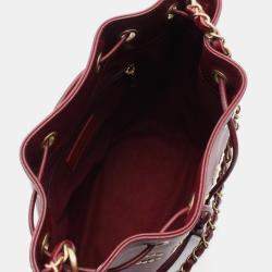 مملوكة مسبقًا حقيبة شانيل دوفيل كتف حبيبية جلد العجل بوردو