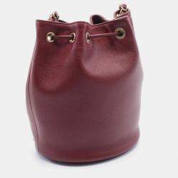 مملوكة مسبقًا حقيبة شانيل دوفيل كتف حبيبية جلد العجل بوردو