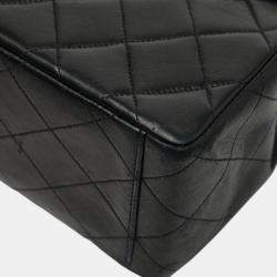 مملوكة مسبقًا Chanel Coco Mark Deca Matelasse 34 Crossbody Chain Shoulder Bag In Black Leather