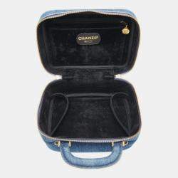 مملوكة مسبقًا Chanel Coco Mark Vanity Bag Shoulder 2-Way Indigo Blue Denim