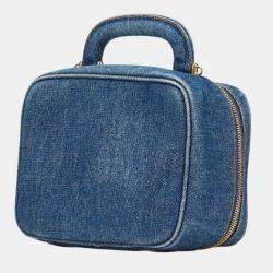 مملوكة مسبقًا Chanel Coco Mark Vanity Bag Shoulder 2-Way Indigo Blue Denim