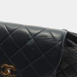 Pre Owned Chanel Matelasse Backpack Lambskin (Sheepskin) Black