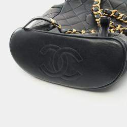 Pre Owned Chanel Matelasse Backpack Lambskin (Sheepskin) Black