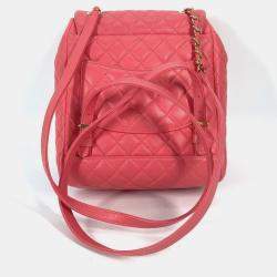 مملوكة مسبقًا Chanel Cc Coco Mark Matelasse Quilted Backpack In Lambskin Pink