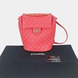 مملوكة مسبقًا Chanel Cc Coco Mark Matelasse Quilted Backpack In Lambskin Pink