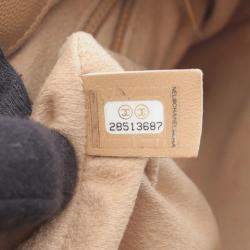 Pre Owned Chanel Deauville Shoulder Bag In Calfskin Leather Beige