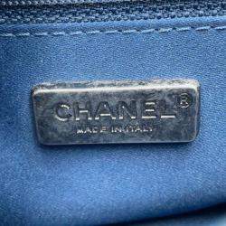 مملوكة مسبقًا Chanel Chain Shoulder Bag Coco Cuba Sequin Leather Navy Blue,