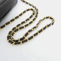 Pre Owned Chanel Black Lambskin Leather Shoulder Bag