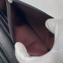 مملوكة مسبقًا Chanel  Quilted Cc Matelasse Coco Mark Chain Wallet Shoulder Bag Long Caviar Skin Black