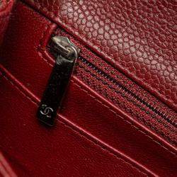 Pre Owned حقيبة كتف شانيل سلسلة كروس بودو وأحمر جلد كافيار ماتلاسيه كوكو مارك