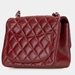 Pre Owned حقيبة كتف شانيل سلسلة كروس بودو وأحمر جلد كافيار ماتلاسيه كوكو مارك