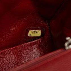 Pre Owned حقيبة كتف شانيل سلسلة كروس بودو وأحمر جلد كافيار ماتلاسيه كوكو مارك