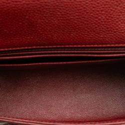 Pre Owned حقيبة كتف شانيل سلسلة كروس بودو وأحمر جلد كافيار ماتلاسيه كوكو مارك