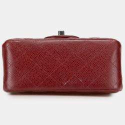 Pre Owned حقيبة كتف شانيل سلسلة كروس بودو وأحمر جلد كافيار ماتلاسيه كوكو مارك