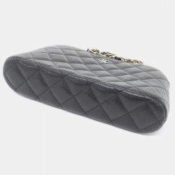 Pre Owned حقيبة كلتش شانيال خط كلاسيكي خالد سلسلة