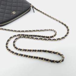 Pre Owned حقيبة كلتش شانيال خط كلاسيكي خالد سلسلة