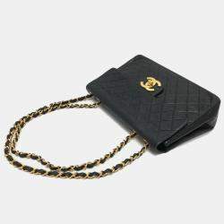 مملوكة مسبقًا حقيبة كتف شانيل سلسلة مزدوجة دكا مارك كوكو ماتيلساي 34 جلد الخروف سوداء