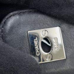 Pre Owned Chanel Chain Shoulder Bag Matelasse Coco Mark Sport Line Single Flap Porcelain Canvas Black